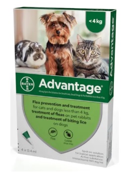 Advantage Spot On for Rabbits Cats Small Dogs Under 4kg 4 s