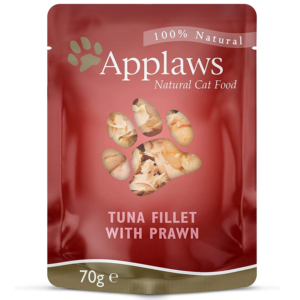 Applaws Cat Food Tuna Fillets Prawns 12x70g