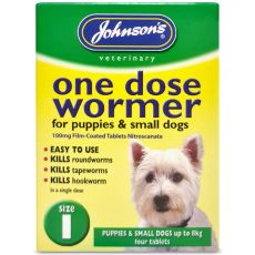 Johnson's Veterinary One Dose Wormer for Puppies & Small Dogs (Size 1) - 4 Tablets