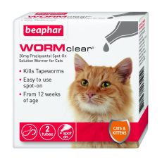 Beaphar WORMclear Spot-On for Cats (2 Pipettes)