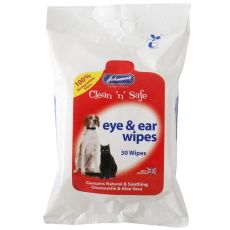 Johnson's Veterinary Clean 'n' Safe Eye & Ear Wipes 30s