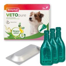 Beaphar VETOpure Plant-Based Protection Flea Spot-On for Dogs under 15kg (3 Pipettes)