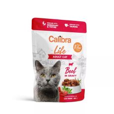 Calibra life Adult Cat Food Pouches - Beef (Grain-Free)