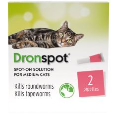 Dronspot 60mg/15mg Spot-on Solution for Medium Cats 2s