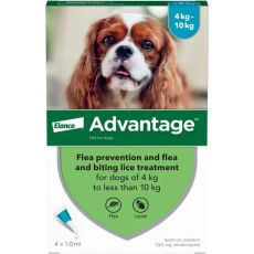 Advantage 100mg Spot On Solution for Medium Dogs 4-10kg - 4 Pipettes