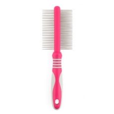 Ancol Double Sided Cat Comb - Pink Handle