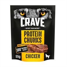 CRAVE Protein Chunks Dog Treats - Chicken (6x55g)