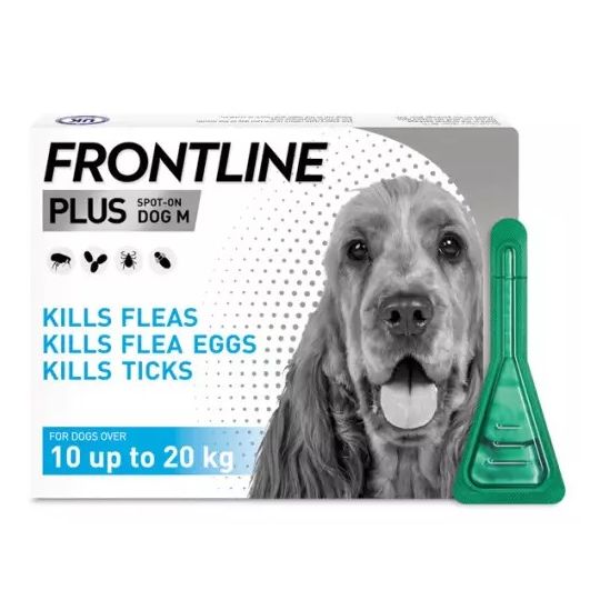 Frontline Plus Spot On Medium Dog 10 20kg 6 pipettes